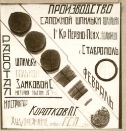 Фотография. Технологическая карта производства сапожной шпильки в Ставропольской психиатрической больнице. 1930-е гг. Из фотоальбома главного врача А.Я. Доршта 1939 г.
